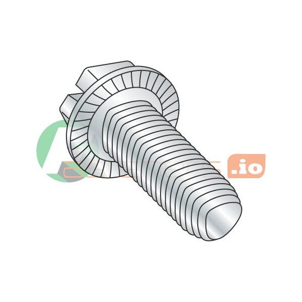 Newport Fasteners Thread Forming Screw, #10-24 x 1/2 in, Zinc Plated Steel Hex Head Slotted Drive, 8000 PK 479909 - main